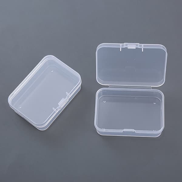 2PC Transparent Plast Oppbevaring Smykkeskrin Beholder For Perler 2PCS