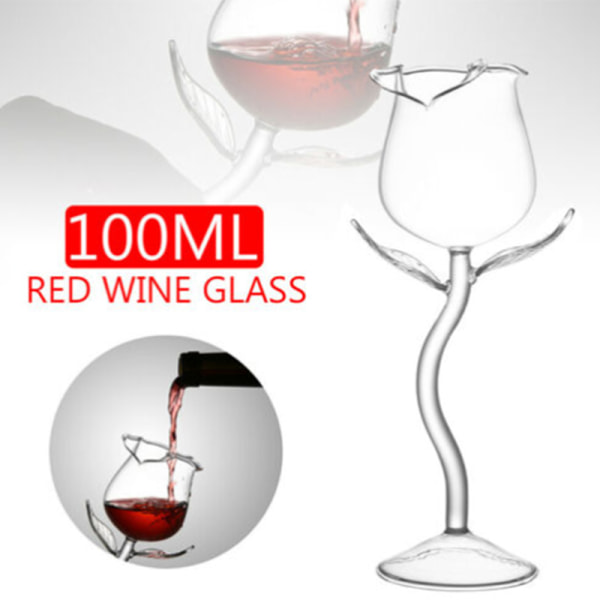 1 ny 100 ml roseformet vinglass rødvinsbeger festvin C