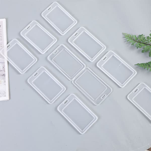 10 st nya plastkortsfickor med snodd Transparent ID-kort A3