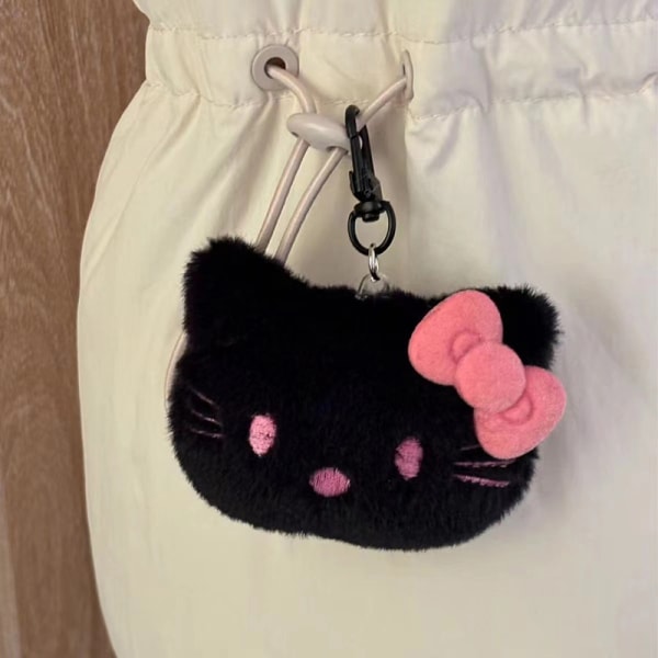 Kawaii Black Anime Cat Plysch Nyckelringar Sweet KT Cat Doll Keyrin