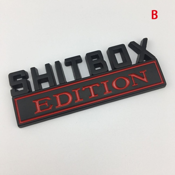 1X 3D ABS-emblem SHITBOX EDITION-emblem Bil hale-sideklistremerke B