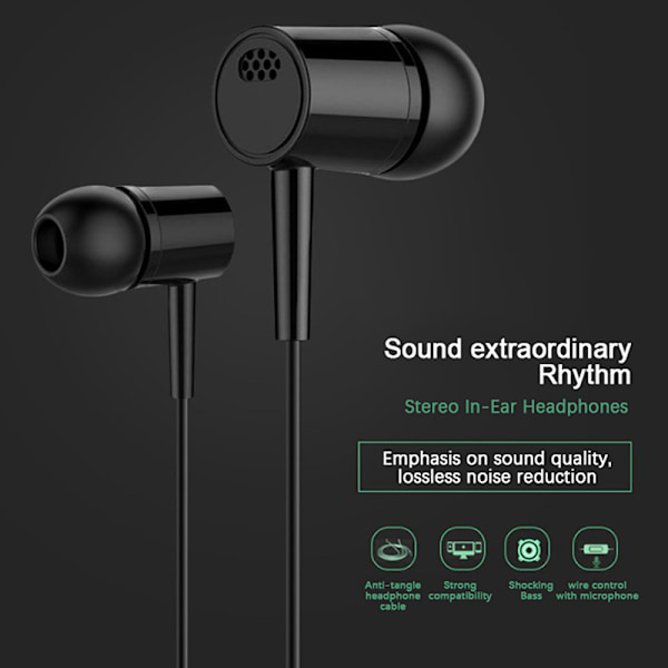 Headset 3,5 mm øretelefoner Høj kvalitet In-ear Til Telefon Computer He White