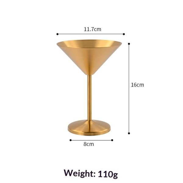 Martini-kopper i rustfrit stål Cocktailglas Isdessert G A3