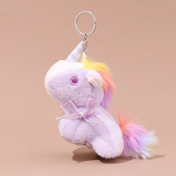 Rainbow Pony Nøkkelring Fargerike Ponni Plysj Leker Dukke Nøkkelring Pe Light pink