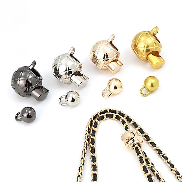 Læderhåndtag Taske Strap Rhombus Bag Bead Ball Chain Justerbar B4