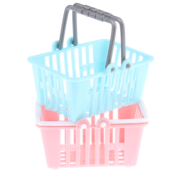2 Stk Dukkehus Indkøbshåndkurve Model Dukkehus Mini Super Pink