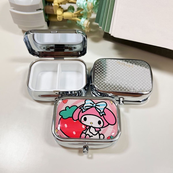Bärbar Pillbox Smyckeskrin Case Multifunktion H