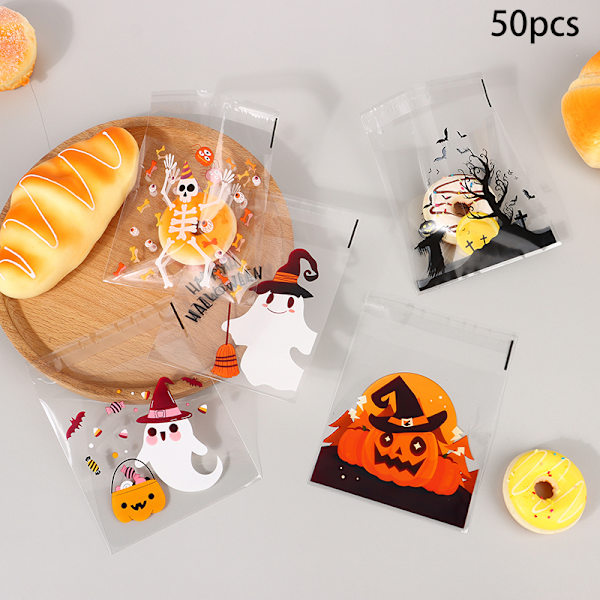 50 st 6-i-1 Halloween godispåse spöke festival fest present självhäftande 50Pcs
