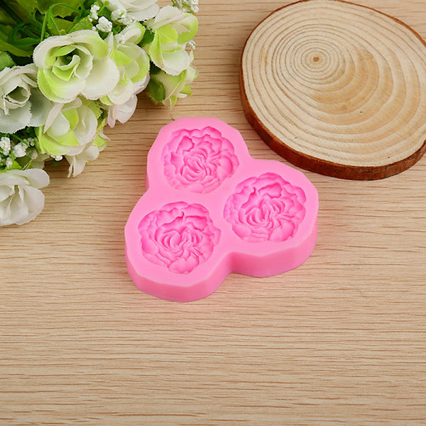 Peonblomst Silikonform Bryllupskake Topper Fondantkake