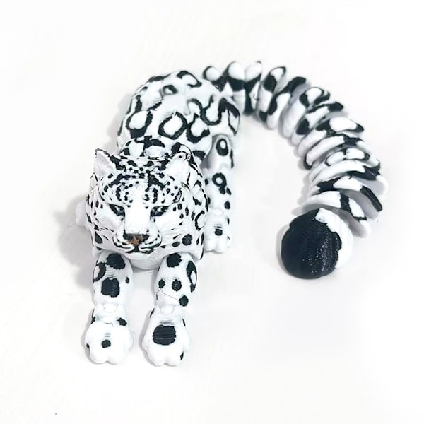 3D-printet sneleopardmodel, simulering, multi-bevægelig vildt dyr