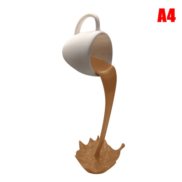 Flytande spillande kaffekopp skulptur kök dekoration spill A4