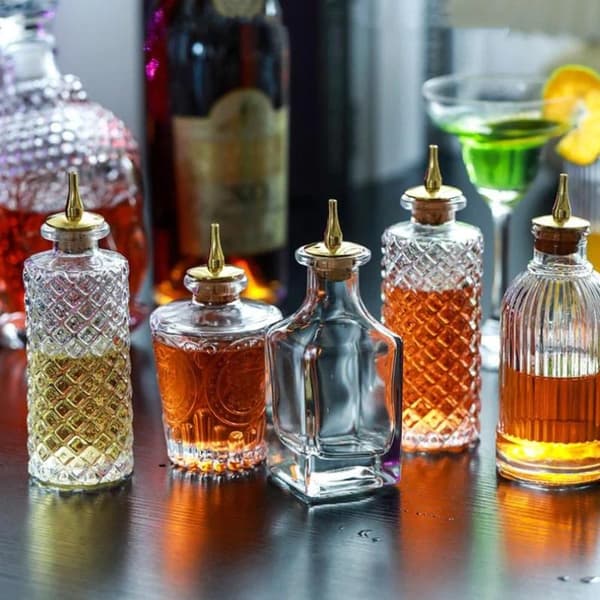 Vintage Cocktail Bittersflaske med Dasher Topp Profesjonell Bar 4