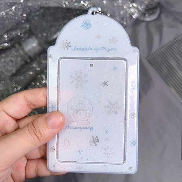 Gjennomsiktig Glitter e 3-tommers fotokortholder PVC Girl Heart Ca Transparent