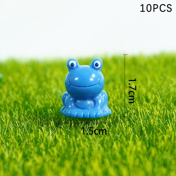 e Resin Mini-grodor Färgglada Micro Landskapsdekoration Groda Fai Blue