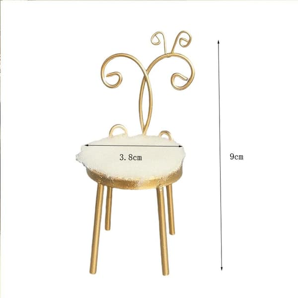 1 st 1:12 Skala Dockhus Mini Möbelmodell Järnkonst Ryggstol White