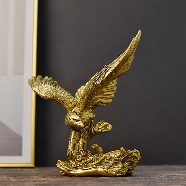Harpiks Golden Eagle Statue Art Animal Model Collection Ornament F