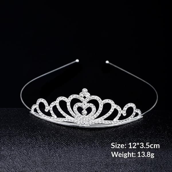 Prinsessekrone for jenter Rhinestone Krystall Hårbånd Brudehode A13