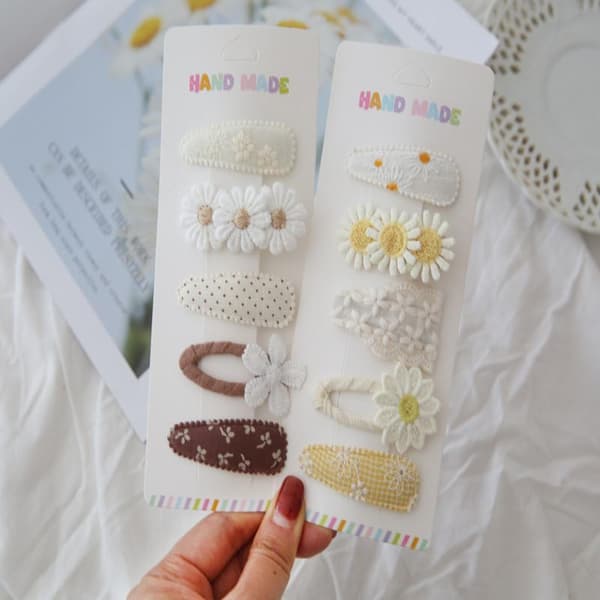 Hårnåle 5 stk. BB-clips sæt pastel blomsterhårspænder til piger StyleB