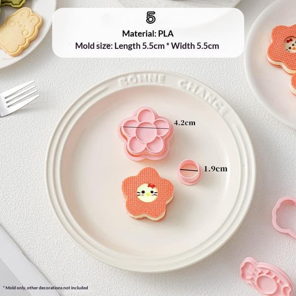Cookie ter Biscuit DIY 3D Bageform Fisk Blomst Usagi Pochacc 5