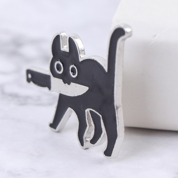 Sarjakuva Creative Black Cat Modeling Pop Emali Pin rintamerkit