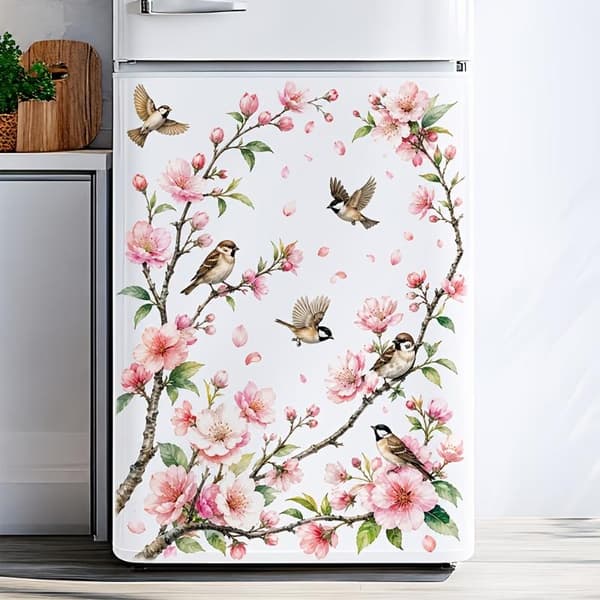 Fargerike blomster kjøleskapsdekorasjonsklistremerker selvklebende A4