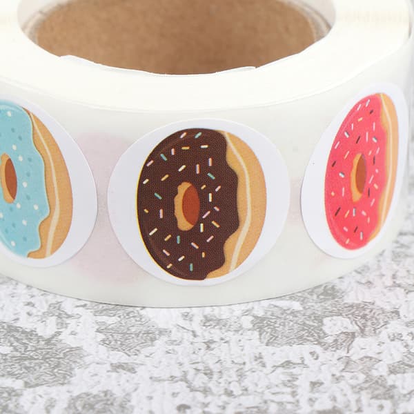 500 stk/rulle Donuts takkemærke til segletiketter gave Packa