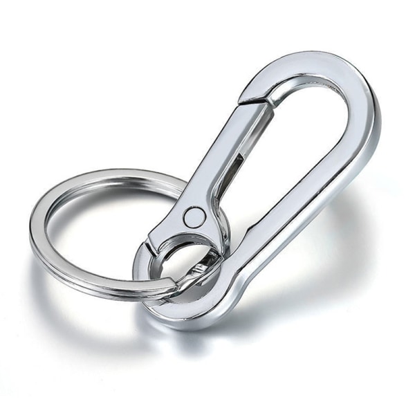 Rustfri 8-formet nøkkelring Anti-tap hesteskoformet bilring Silver
