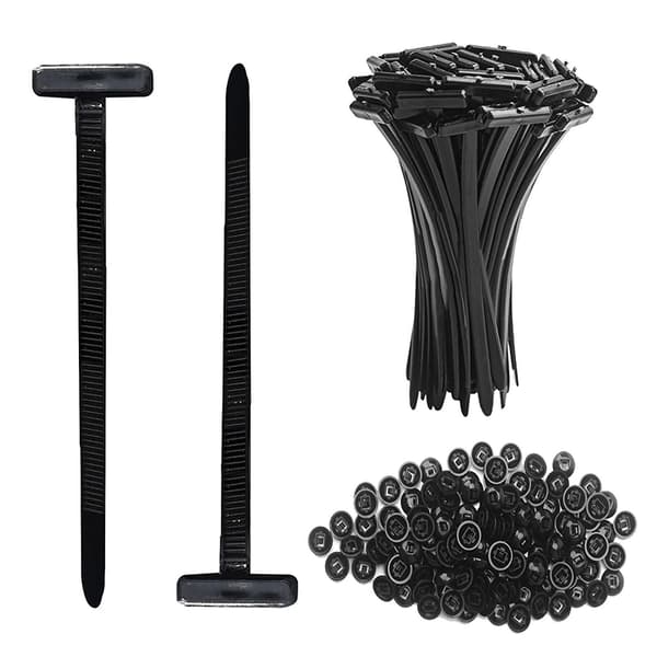 Nylon Universal Kabelbinder Spænde+Kraftig Selvlåsende Lynlås Black 100pcs