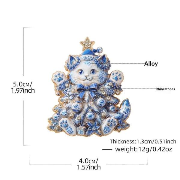 1 stk juletrekattebrosjer for kvinner Rhinestone Happy Kit A1