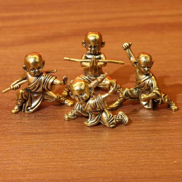 Messing Kung Fu Munkefigur A4
