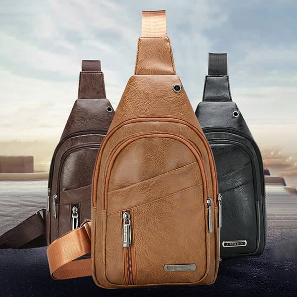 Crossbody-väskor för män Bröstväska för män Designer Messenger-väska Lea Brown