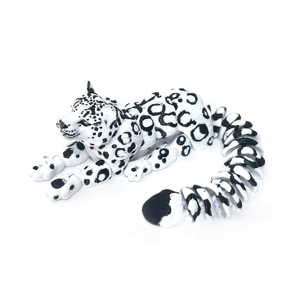 3D-printet sneleopardmodel, simulering, multi-bevægelig vildt dyr