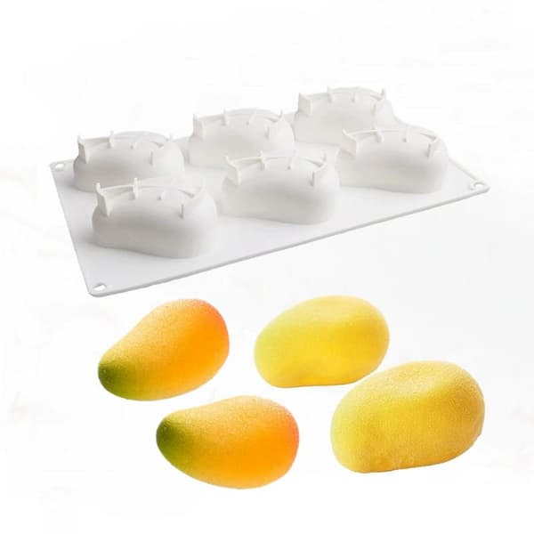 3D Mango Silikon Kakeformer Fest Bakverk Fruktmousse White