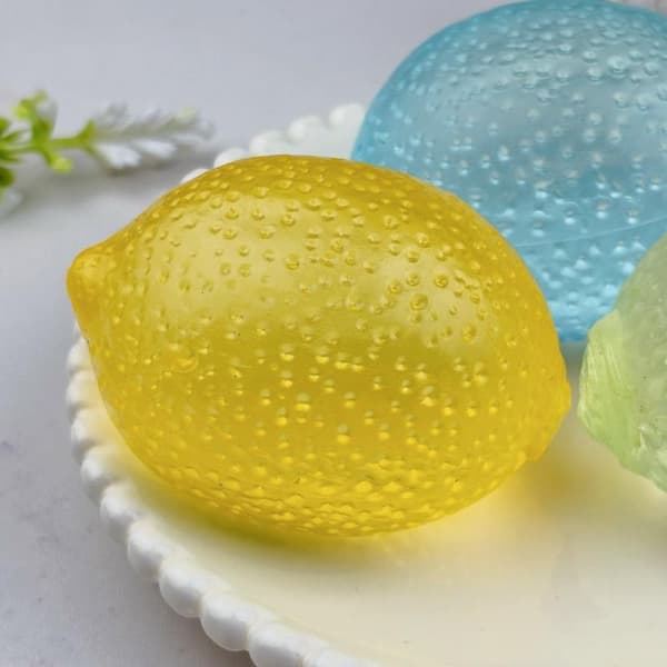 1 st citronformade stressbollar mjuk textur 3 färger för barn B