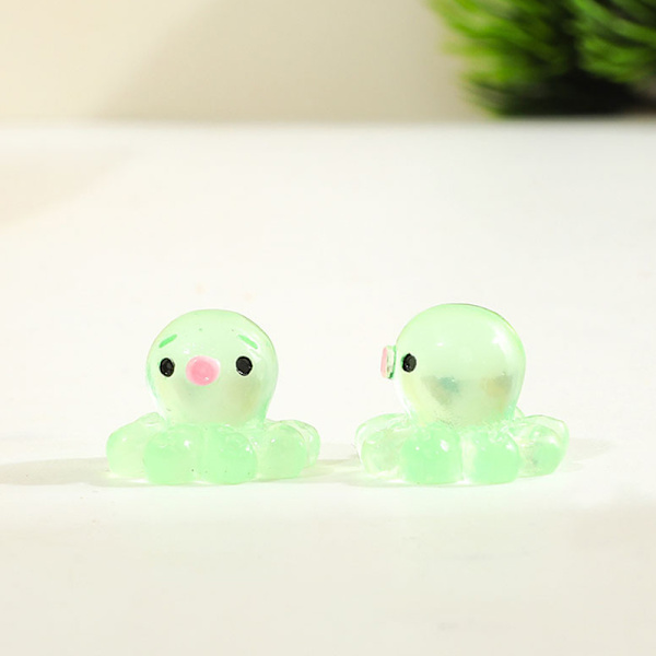 Piirretty Mini-Mustekala Valoisa Leikki Kala-Akvaario Koriste Green