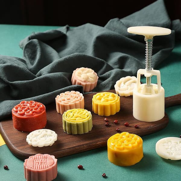 1 set DIY Mooncake-form i plast, handpressad bakverksform för mungbönor A10