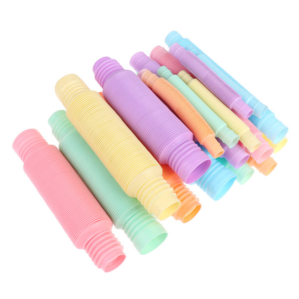 6 stk/sett Mini Pop Tubes Sensorisk leketøy for barn Antistressleker Pl M（2.9*19cm）