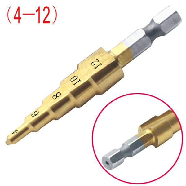 Stort HSS-ståltrinskonusbor titanium bitsæt hul ter 4-12/ 4-32mm