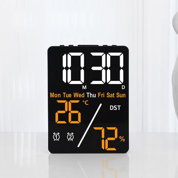 Digital väckarklocka TEMP Luftfuktighet Datum Vecka Display 2 Larm Snooze A5