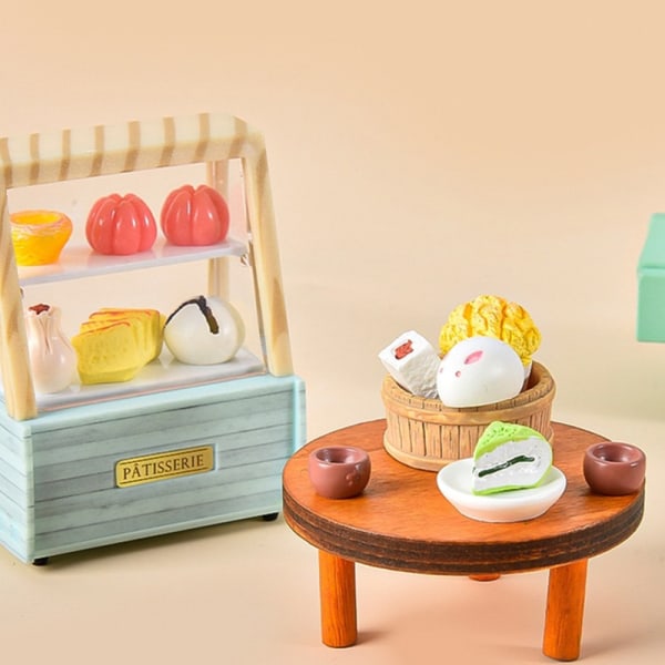 1:12 Dukkehus Miniatyrkake Brød Egg Terte Tekannebrett Breakf A2 4Pcs