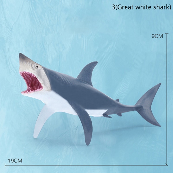 Simulering Marine Sea Life-figurer Actionfigurer Ocean Anima 3(Great white shark)