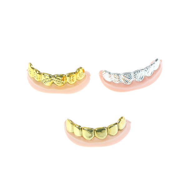 1 stk. Bling Grillz   Bulk Halloween Fødselsdagsfest Guld Sølv