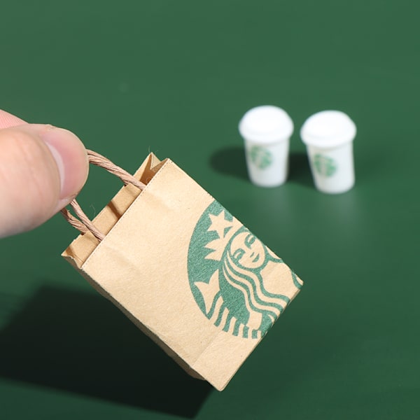 1: 12 dockhus simulerade shoppingväska paket miniatyr rekvisita A3