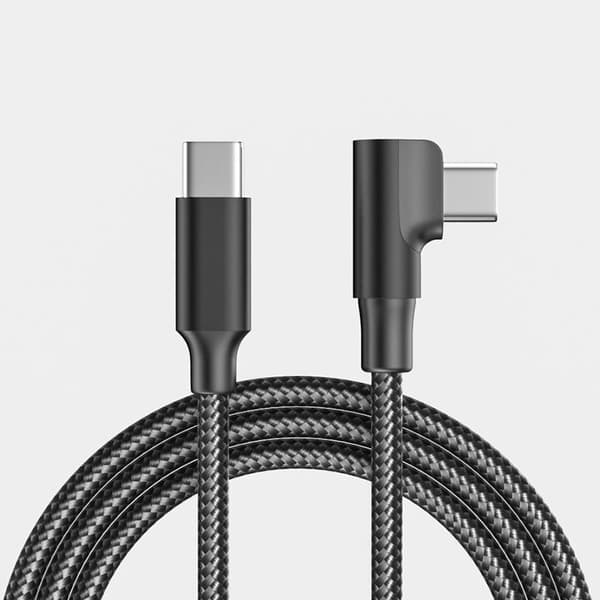 90 graders PD 60W USB C 1M snabbladdande flätad kabel för telefon E size1