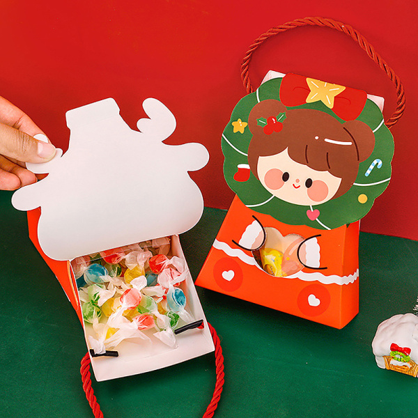 Tegneserie julefest gaveeske med håndtak tau Candy kjeks B