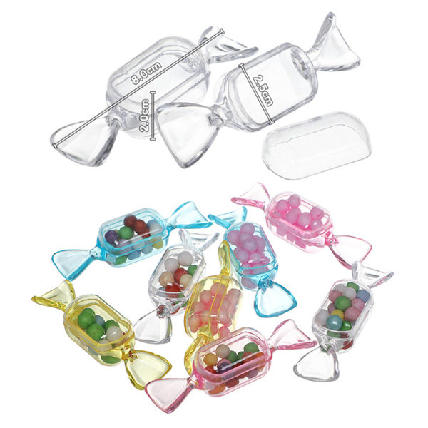 10 stk Creative Candy Emballasje Materiale Akryl Candy Form Clear