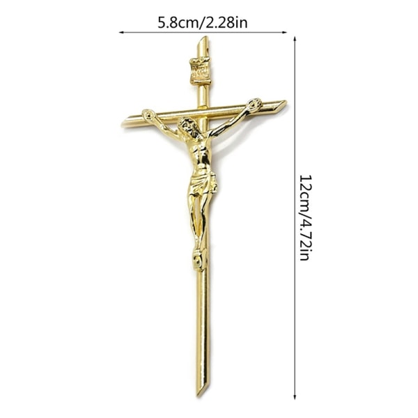 Kultainen Crucifix Wall Decor Handheld Metal Cross Blessing Sacred C