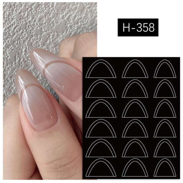 Nail Art Form Fransk Stencil Inkjet Mall Nail Stickers Mani H357