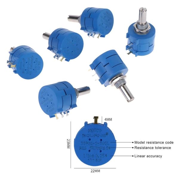 3590S-2 Multiturn trådviklet potentiometer til elektronisk kredsløb 3590S 50K 503