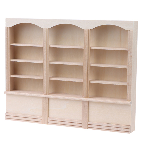 1:12 Dukkehus Mini Bogreol Display Hylde Reol Skab Dol
